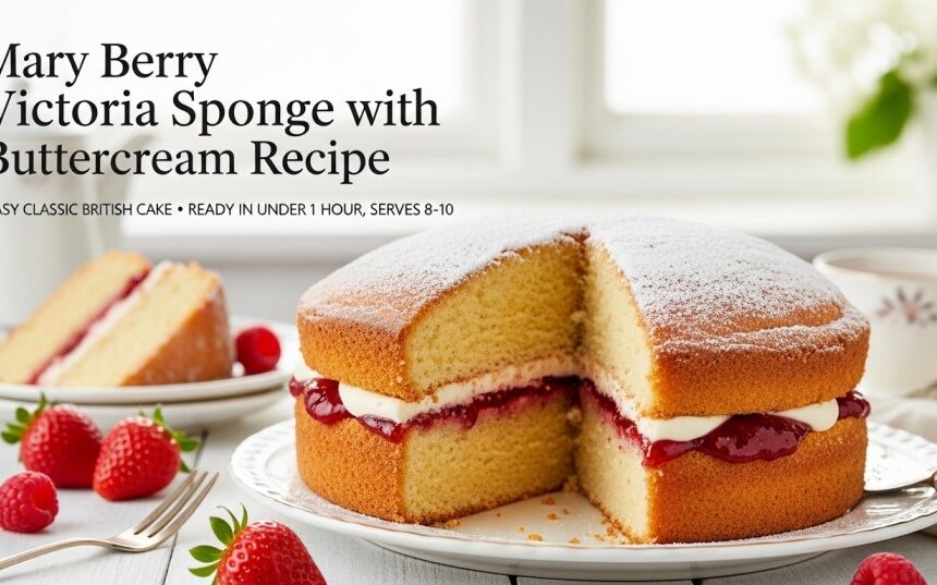 Mary Berry Victoria Sponge with Buttercream Recipe – Easy Classic British Cake