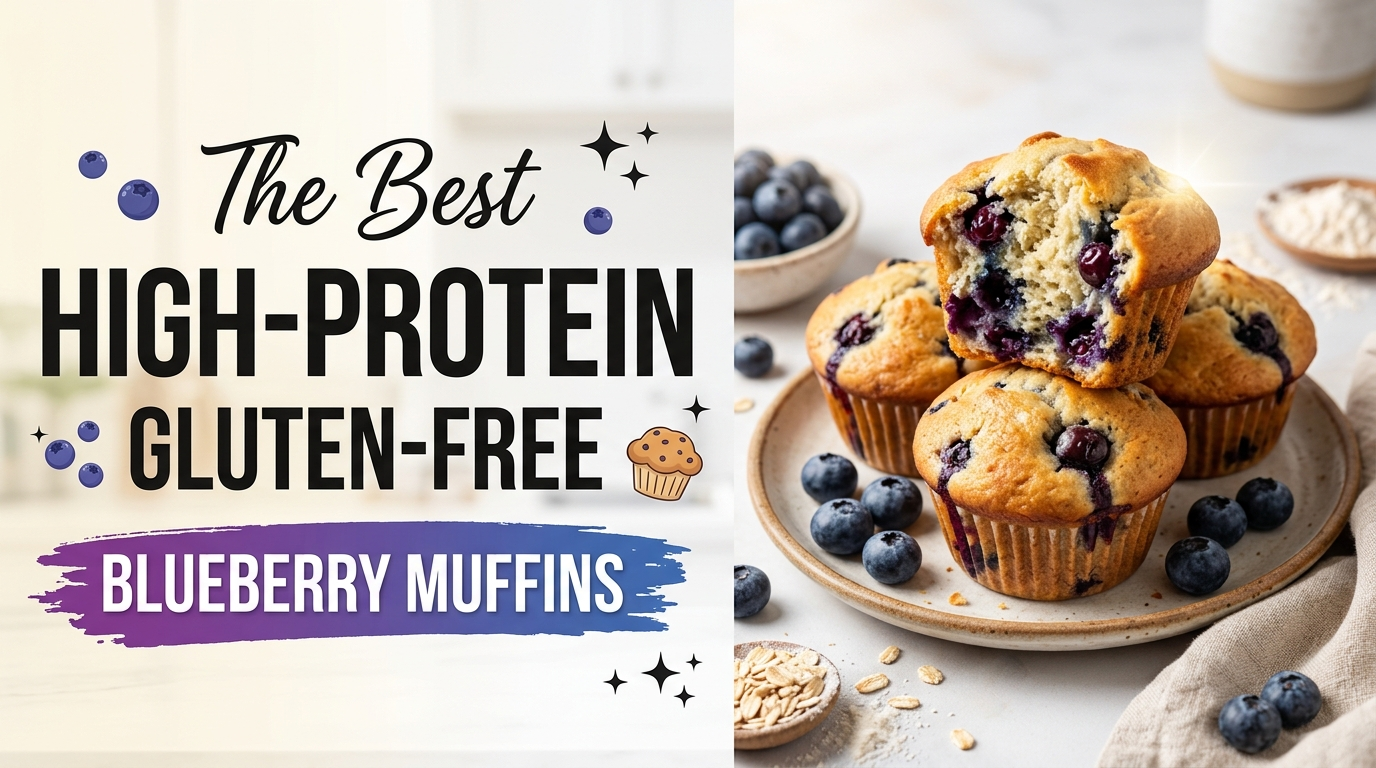 High-Protein, Gluten-Free Blueberry Muffins