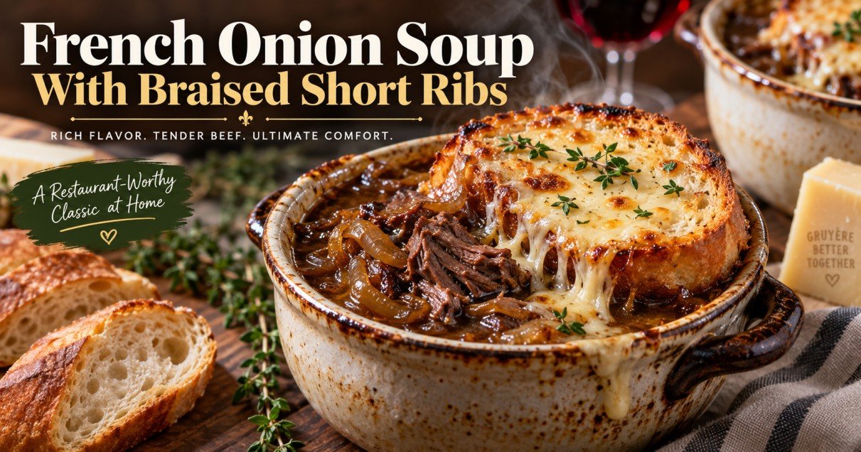 French Onion Soup with Braised Short Ribs